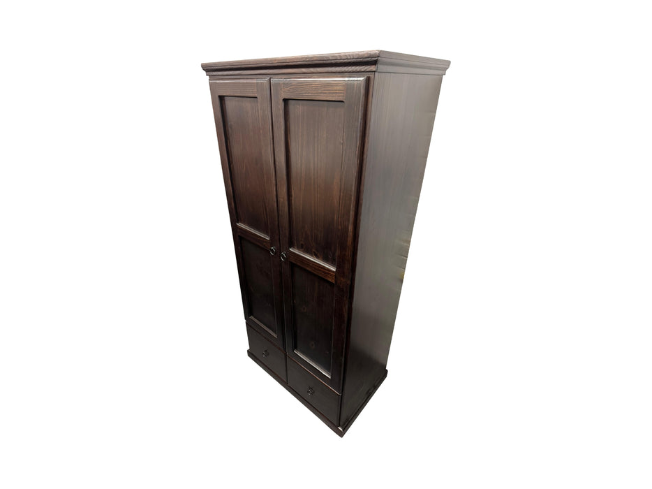 Donnel 2Dr/2Drw Wardrobe (Black Ring Handle)