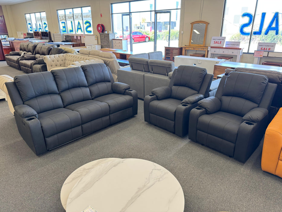 Tucson Manual Recliner Sofa (Rhino Suede)