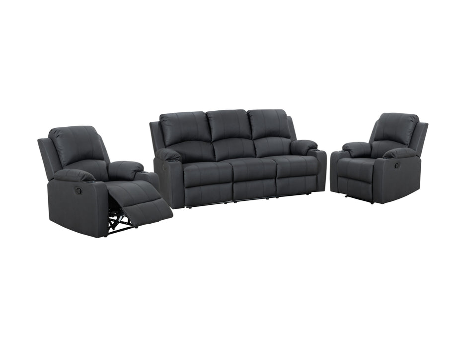 Tucson Manual Recliner Sofa (Rhino Suede)