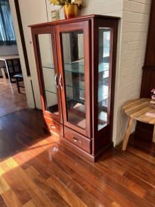 Jarrah 2Dr/ 2Drw Display Cabinet - Direct Furniture Warehouse
