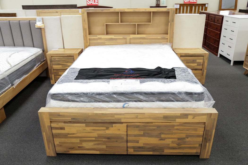 Malaga Double Bed with 2 Bedend Drawers - Direct Furniture Warehouse