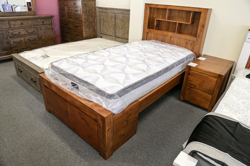 Malaga King Single Bed with 2 Bedend Drawers - Direct Furniture Warehouse