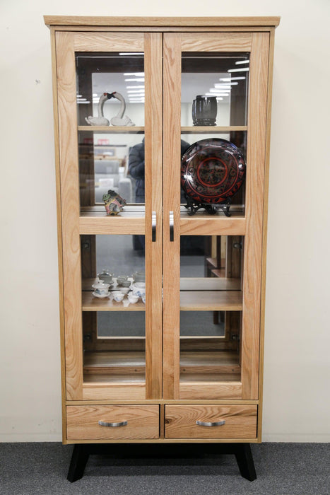 Oak Dampier 2Dr/2Drw Display Cabinet - Direct Furniture Warehouse