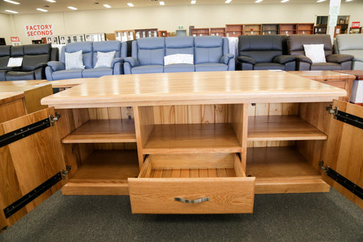 Oak Donnelly 1.6M 2Dr/1Drw TV Unit - Direct Furniture Warehouse