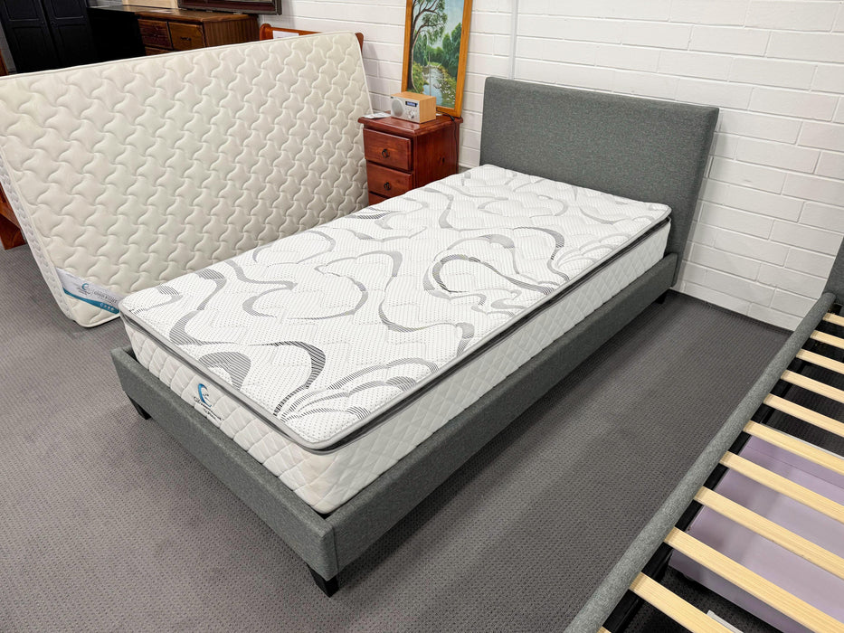 Olivia Fabric King Single Bed - Direct Furniture Warehouse