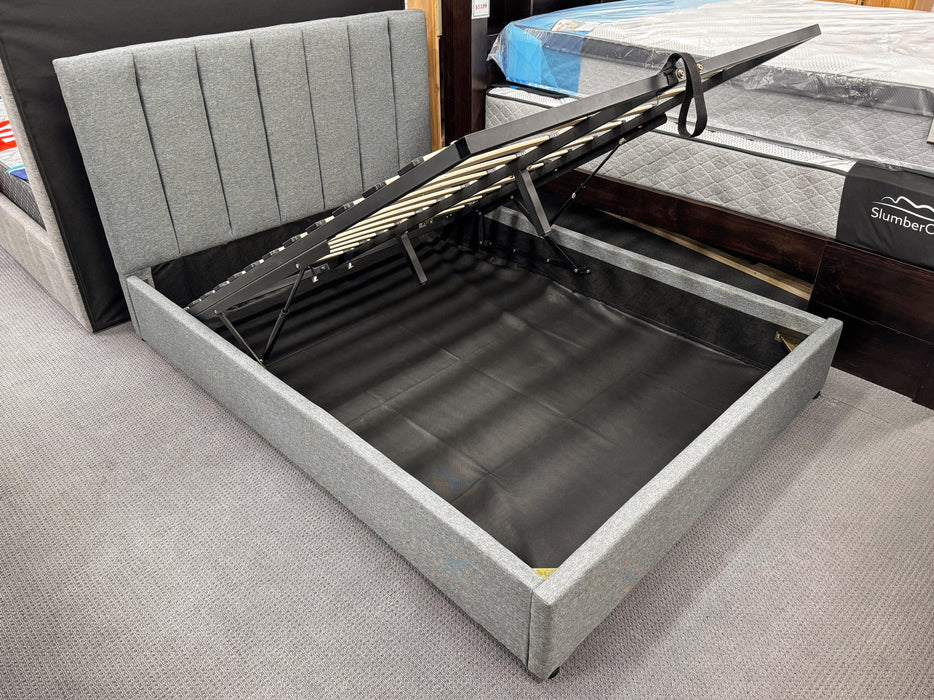 Portland Fabric Double Bed with Gas Lift - Direct Furniture Warehouse