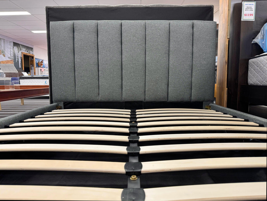 Portland Fabric Double Bed with Gas Lift - Direct Furniture Warehouse