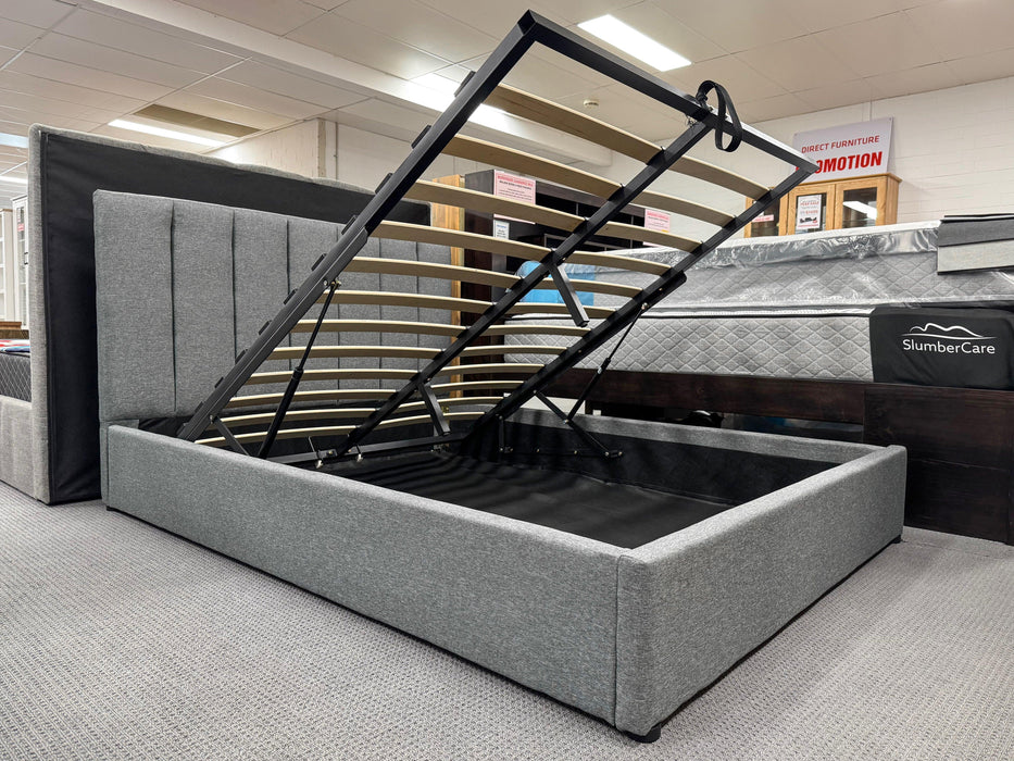 Portland Fabric Double Bed with Gas Lift - Direct Furniture Warehouse