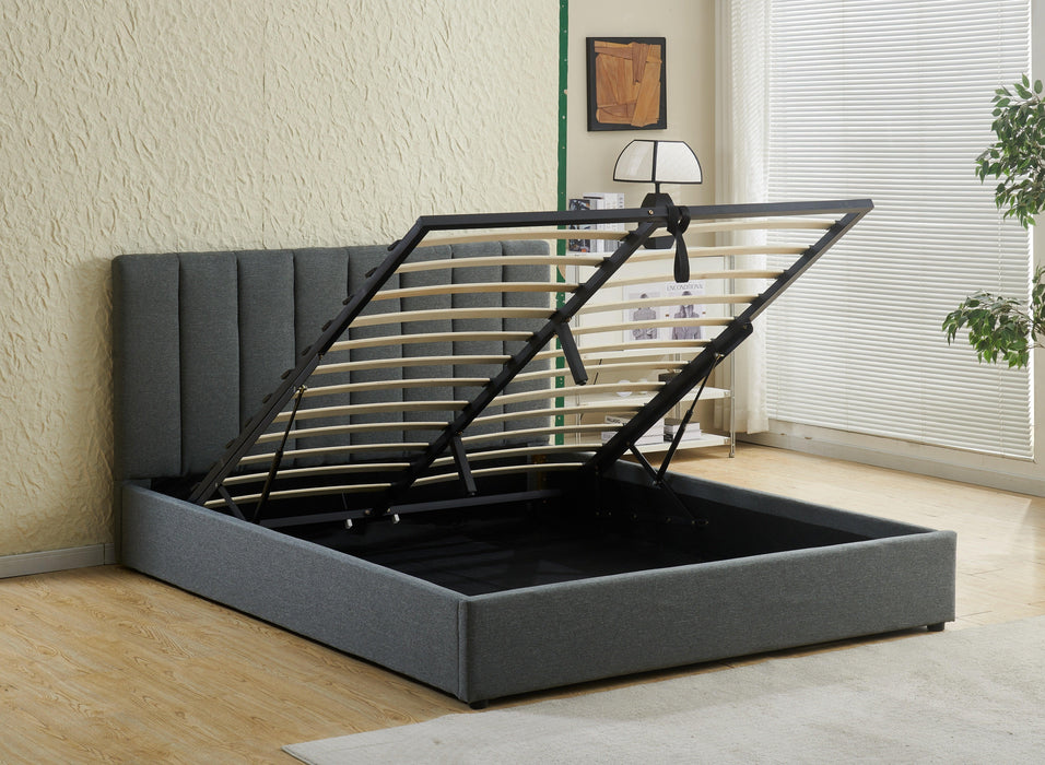 Portland Fabric Double Bed with Gas Lift - Direct Furniture Warehouse