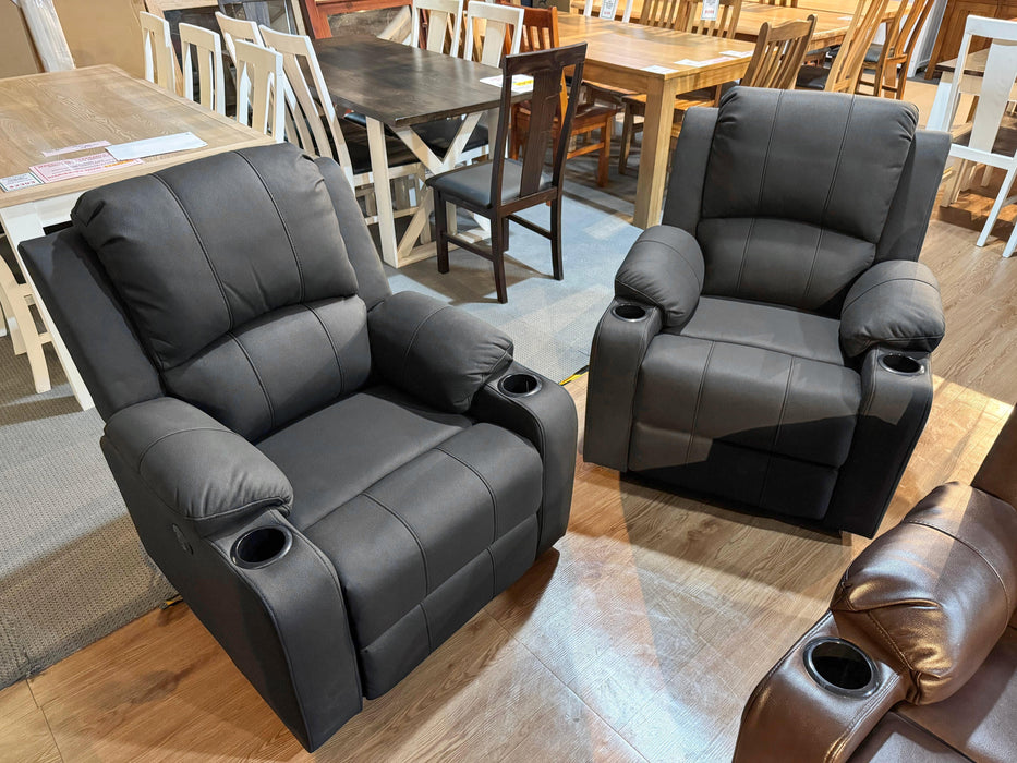 Prado 3ERER+1ER+1ER Electric Recliner Sofa (Rhino Suede) - Direct Furniture Warehouse