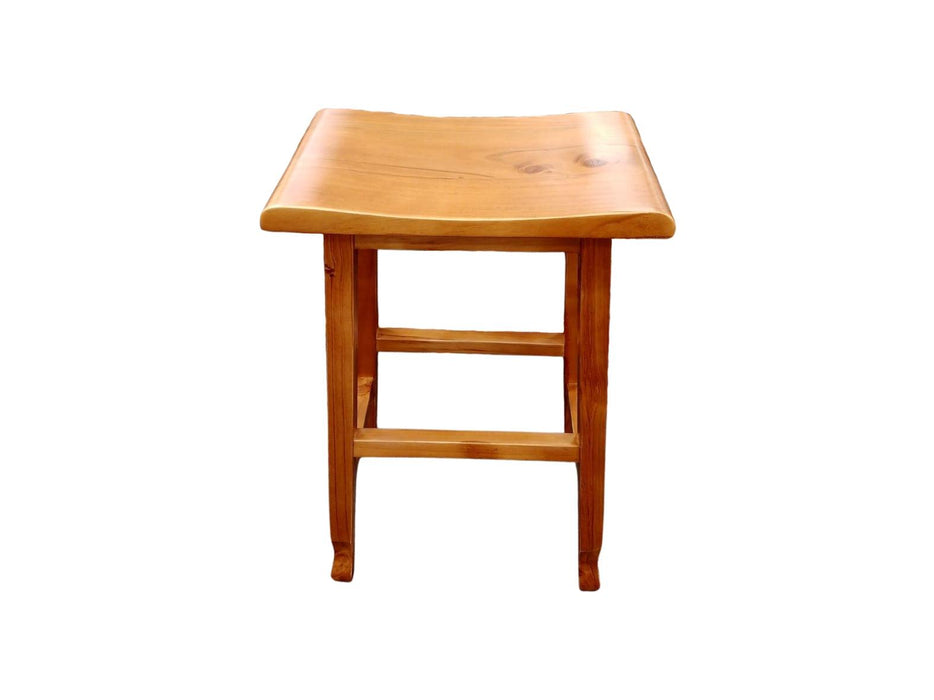Rectangle Bar Stool with Curved Timber Seat (Clearance) - Direct Furniture Warehouse