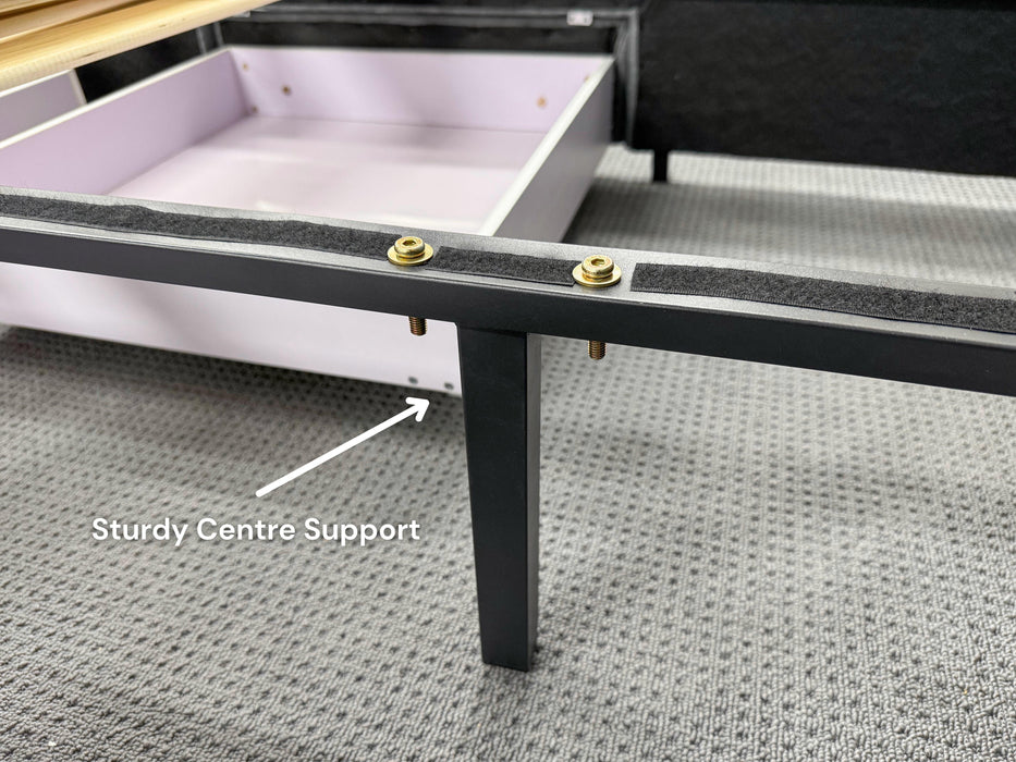 Rochelle Fabric Bed with Underbed Storage - Direct Furniture Warehouse