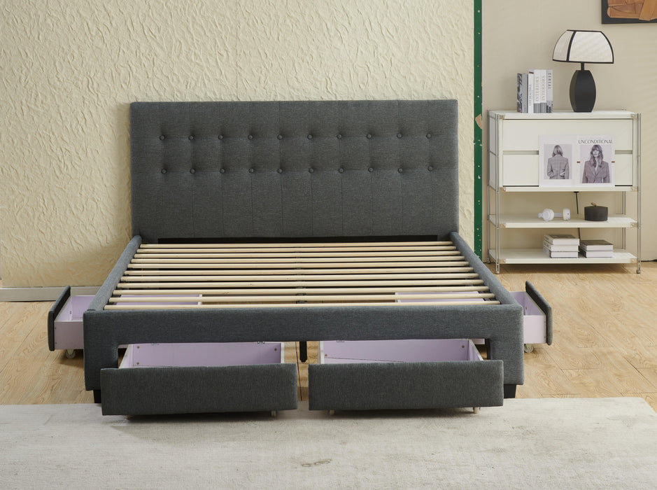 Rochelle Fabric Bed with Underbed Storage - Direct Furniture Warehouse