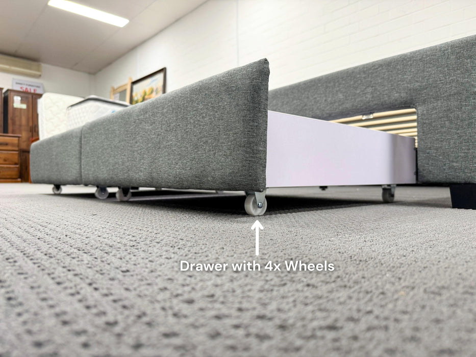 Rochelle Fabric Bed with Underbed Storage - Direct Furniture Warehouse