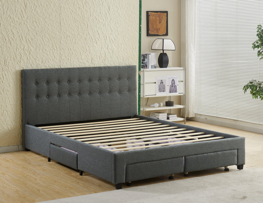 Rochelle Fabric Bed with Underbed Storage - Direct Furniture Warehouse