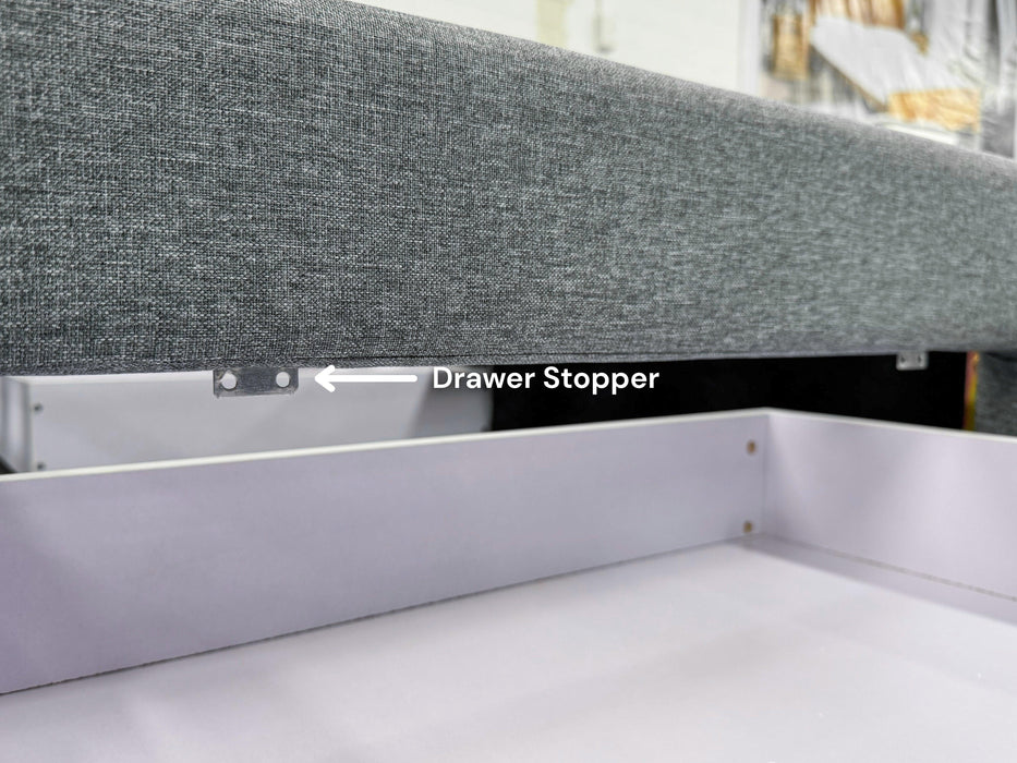 Rochelle Fabric Bed with Underbed Storage - Direct Furniture Warehouse