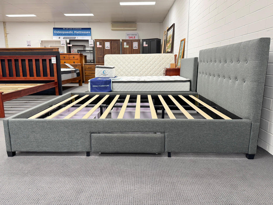 Rochelle Fabric Bed with Underbed Storage - Direct Furniture Warehouse