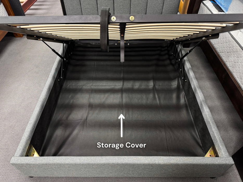 Portland Fabric Queen Bed with Gas Lift