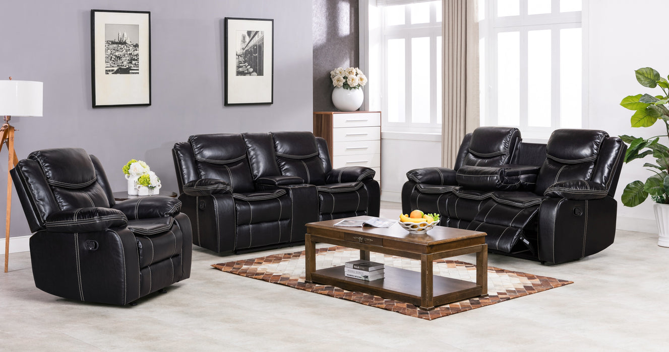 Chloe MK2 3RR+2RR+1R Manual Recliner Sofa Set (White Stitching)