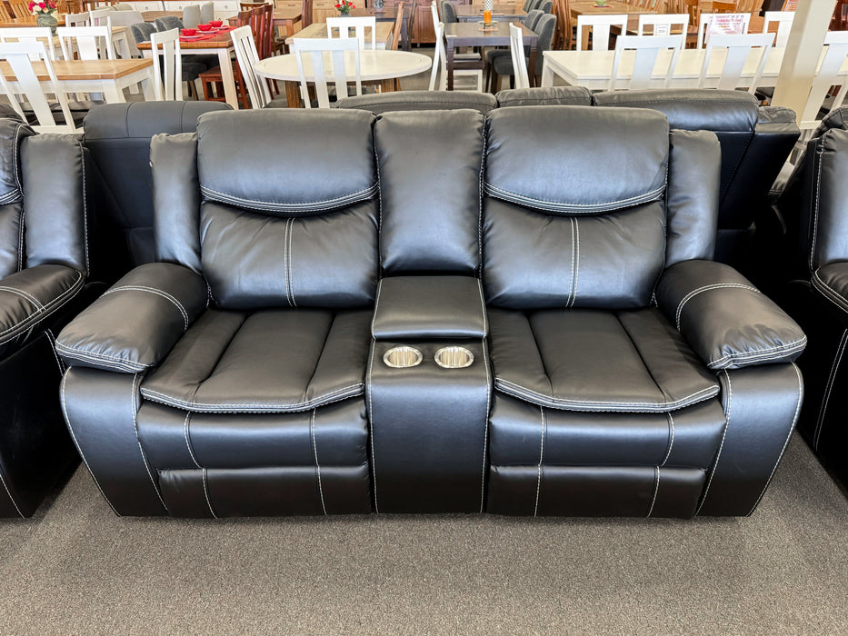 Chloe MK2 Manual Recliner Sofa Set (White Stitching)