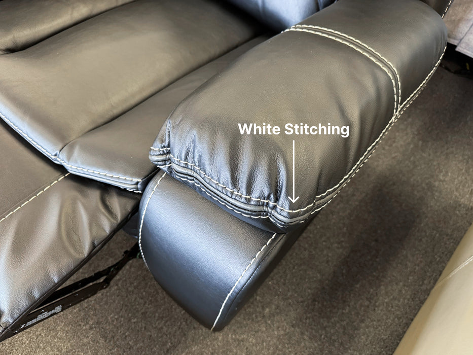 Chloe MK2 Manual Recliner Sofa Set (White Stitching)