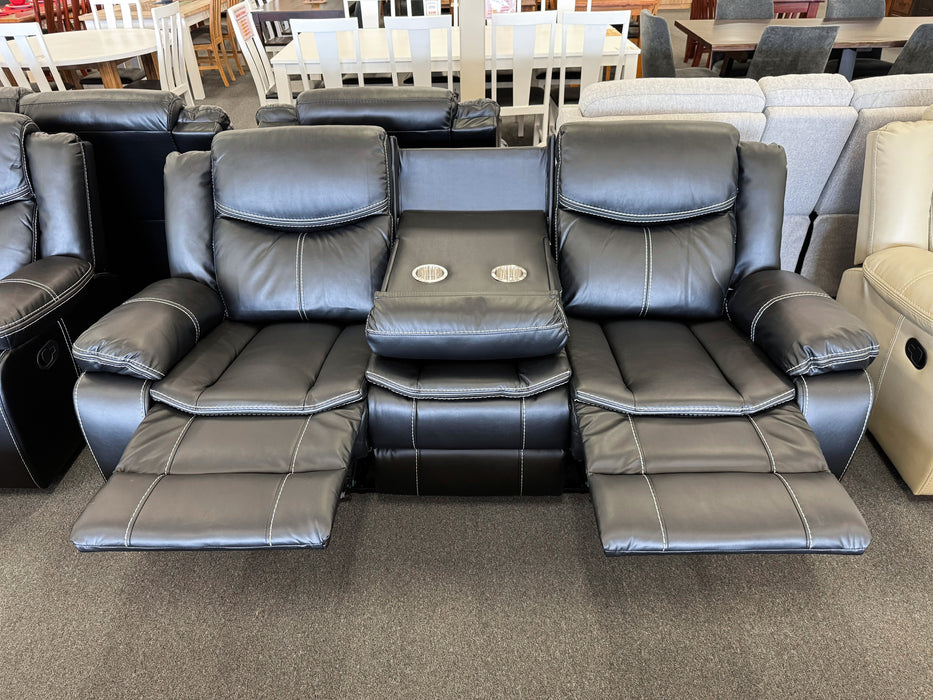 Chloe MK2 Manual Recliner Sofa Set (White Stitching)