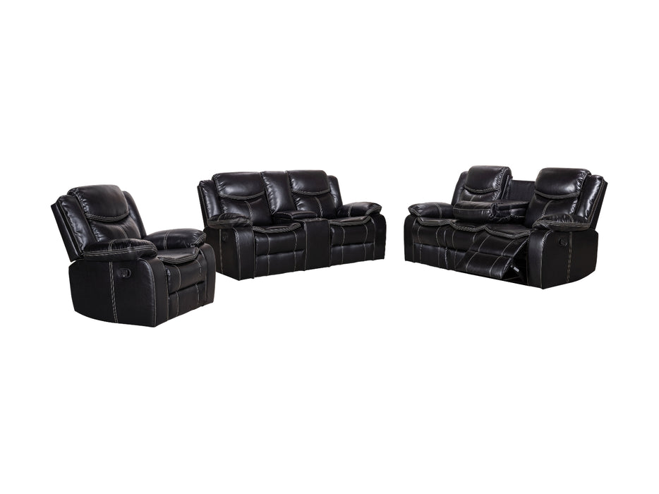 Chloe MK2 3RR+2RR+1R Manual Recliner Sofa Set (White Stitching)