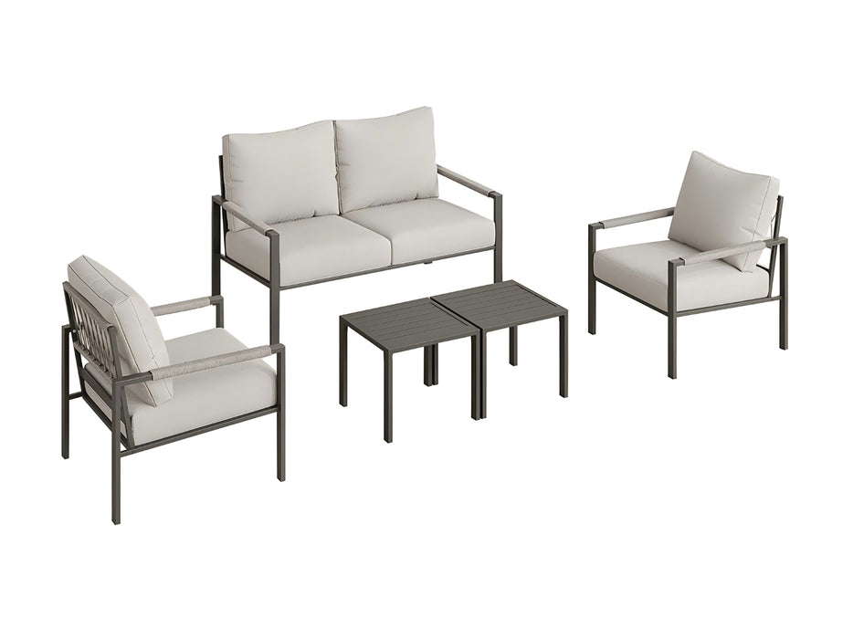 Clarkson 5 Pcs Steel Rattan Set