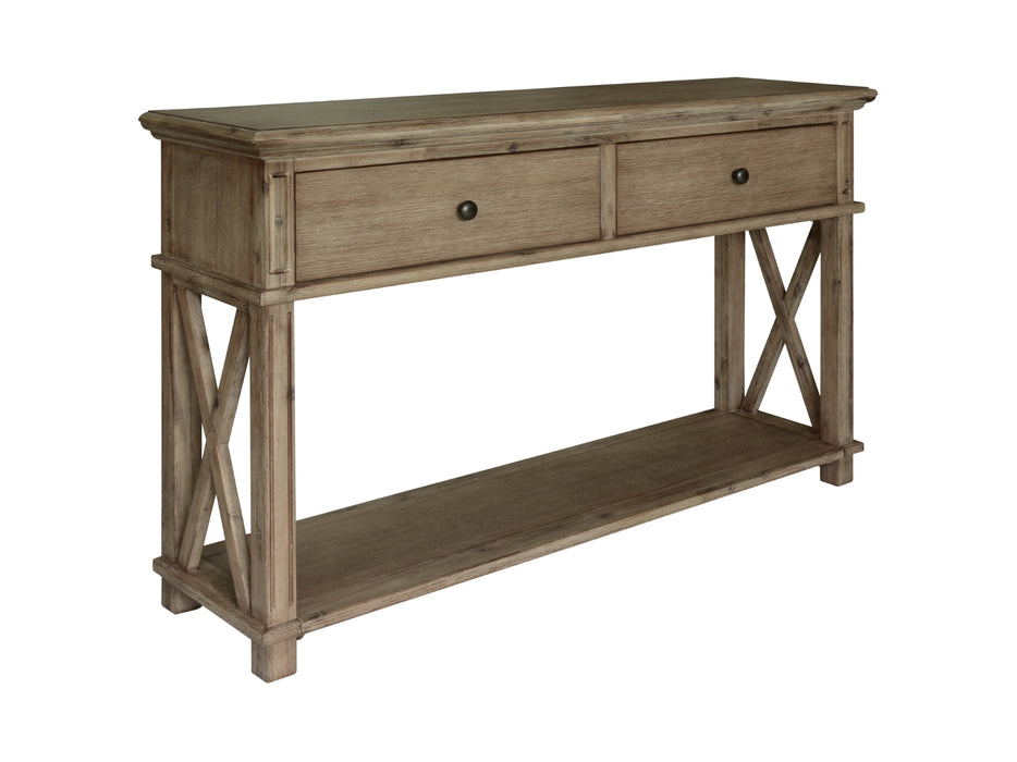 Crest 2 Drw Hall Table with Shelf