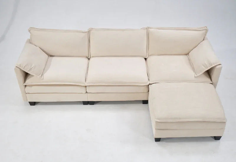 Haines Fabric Sectional Sofa with Ottoman