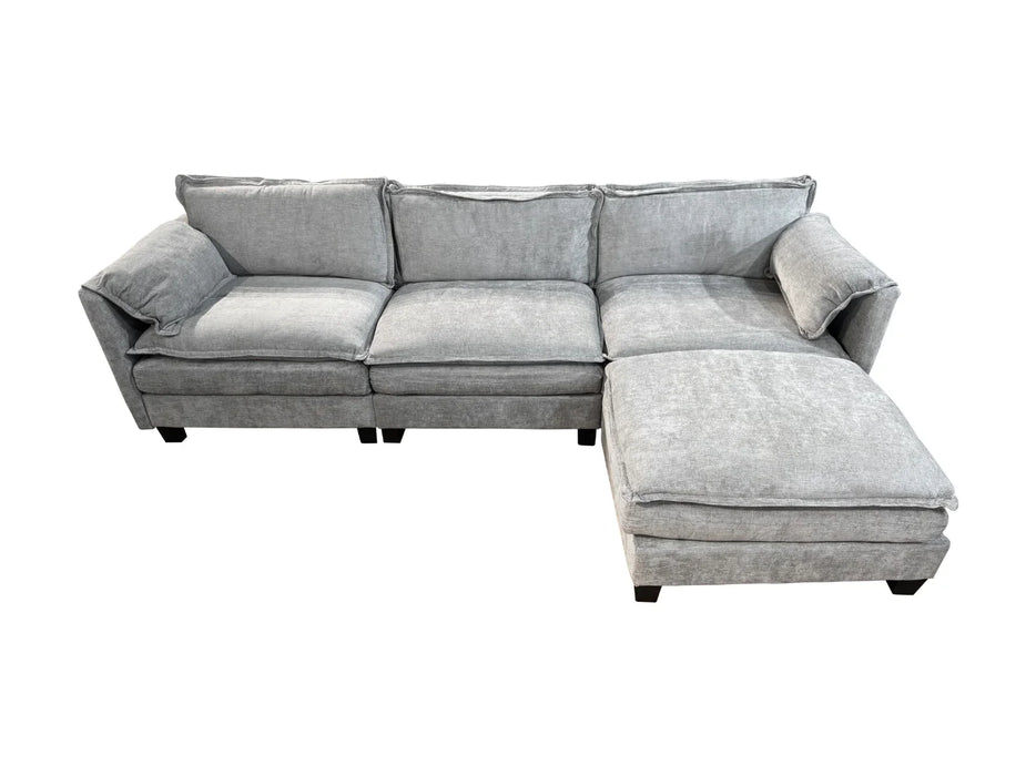 Haines Fabric Sectional Sofa with Ottoman
