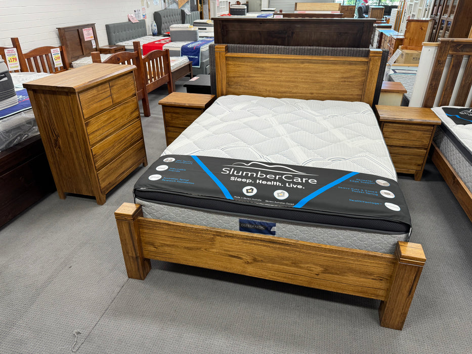 Harvey Queen Bed with Timber Bedhead