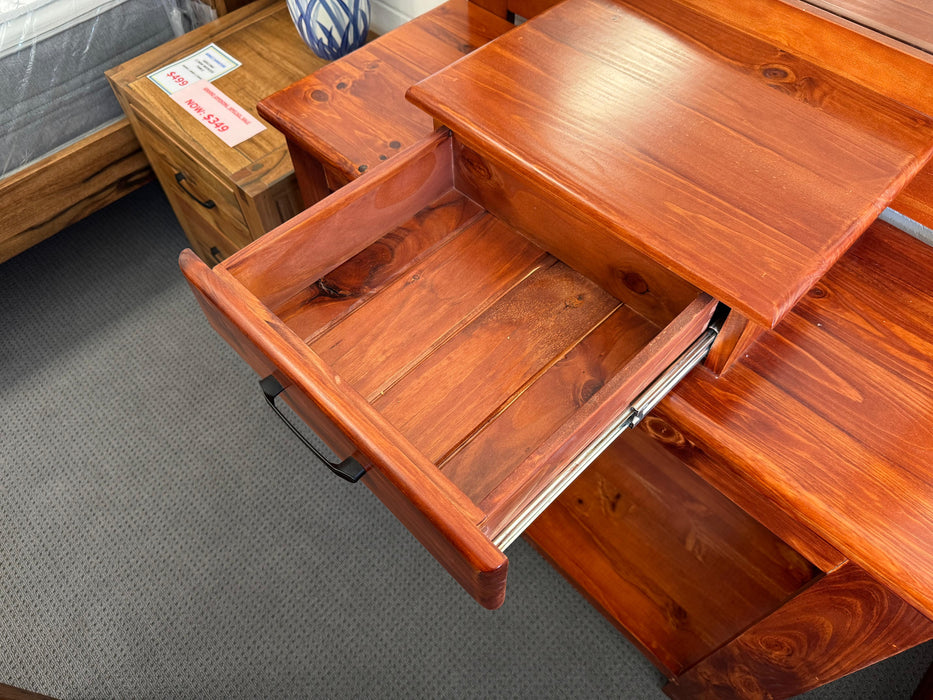 Pine 1 Drw Hall Table with Mirror