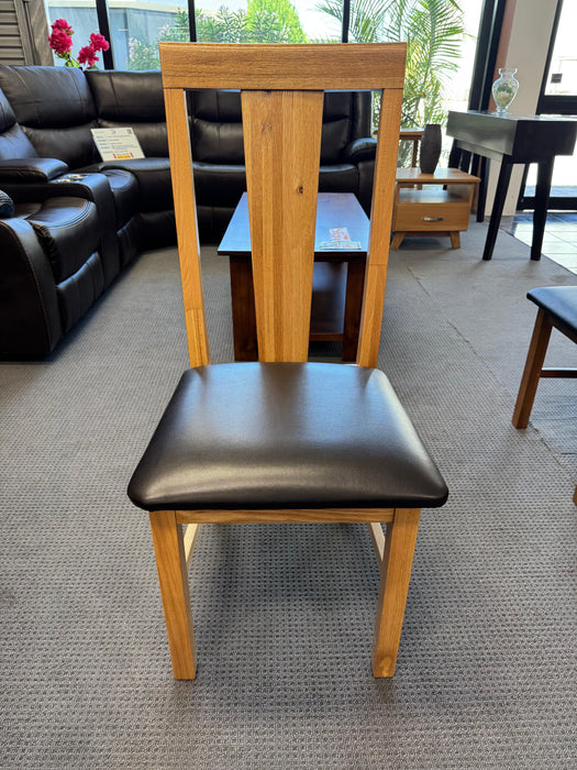 American Oak Dining Chair with PU Seat