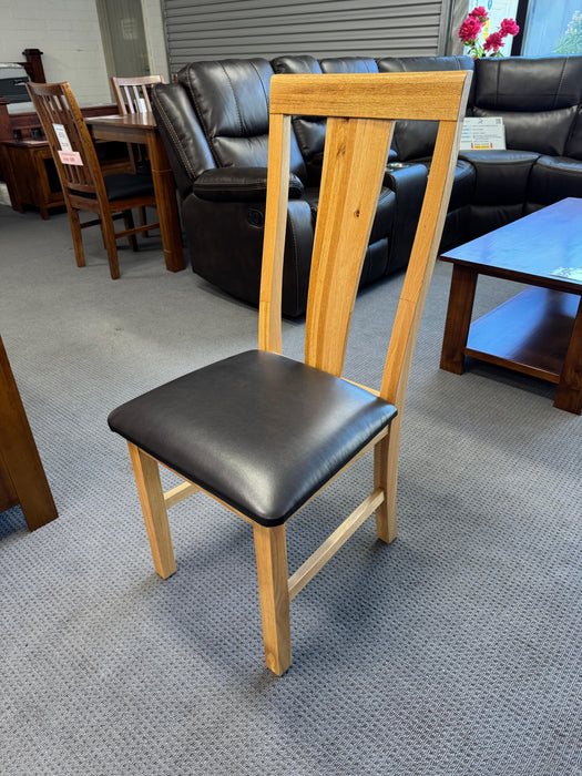American Oak Dining Chair with PU Seat