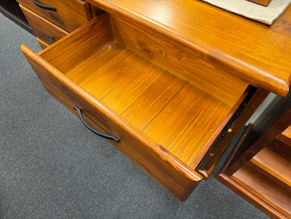 Kiara 6 Drw Low Chest + Mirror Package