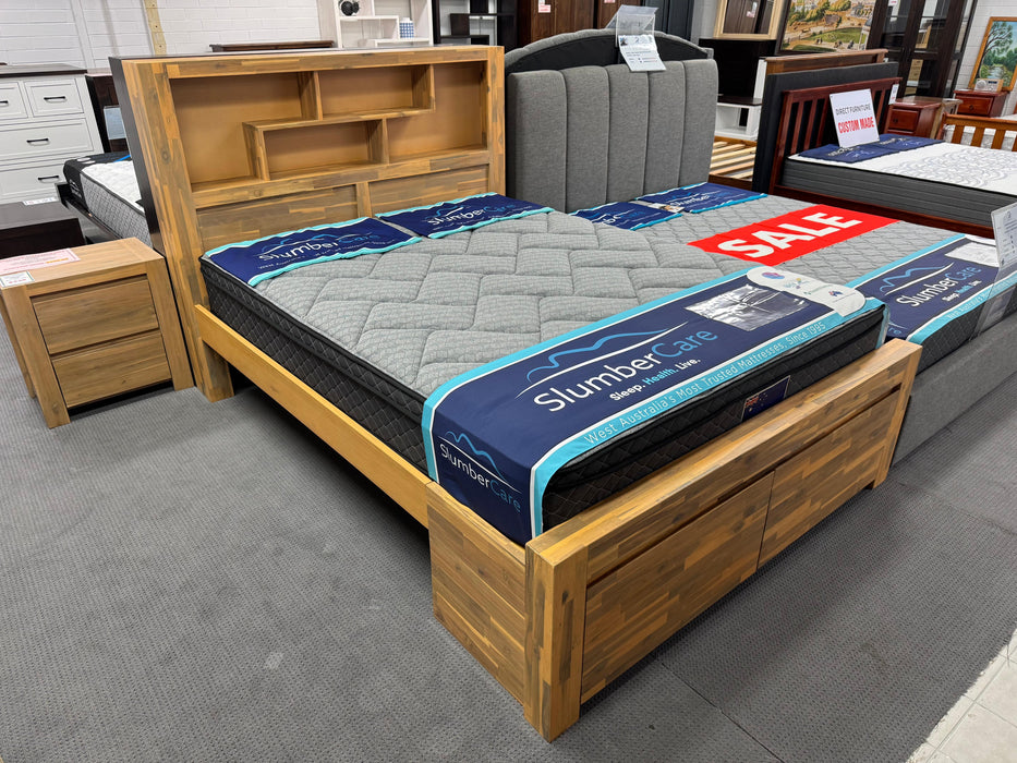 Malaga Queen Bed with 2 Bedend Drawers