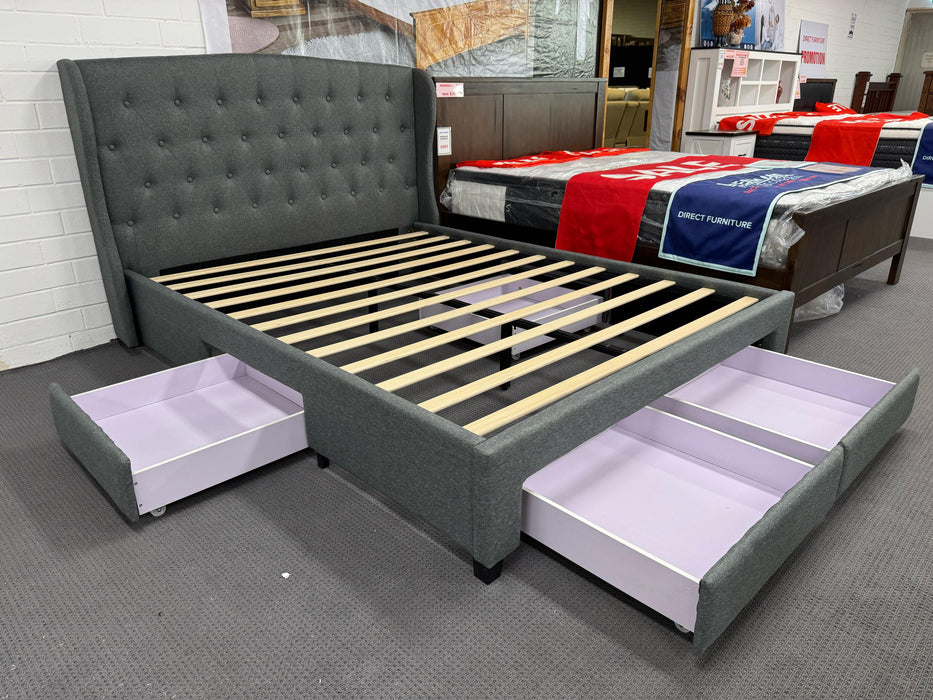 Julia Fabric King Bed with Underbed Storage