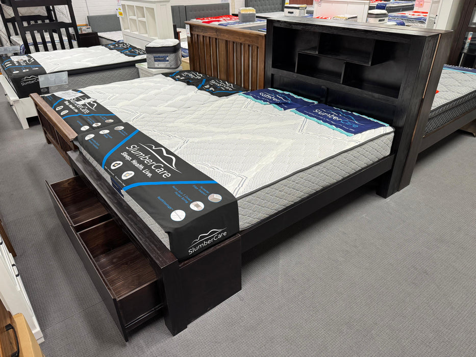 Malaga Queen Bed with 2 Bedend Drawers
