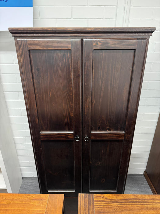 Donnel 2Dr/2Drw Wardrobe (Black Ring Handle)