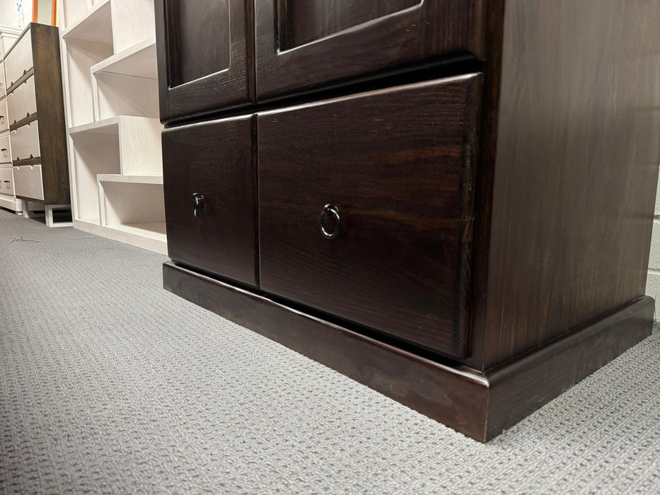Donnel 2Dr/2Drw Wardrobe (Black Ring Handle)