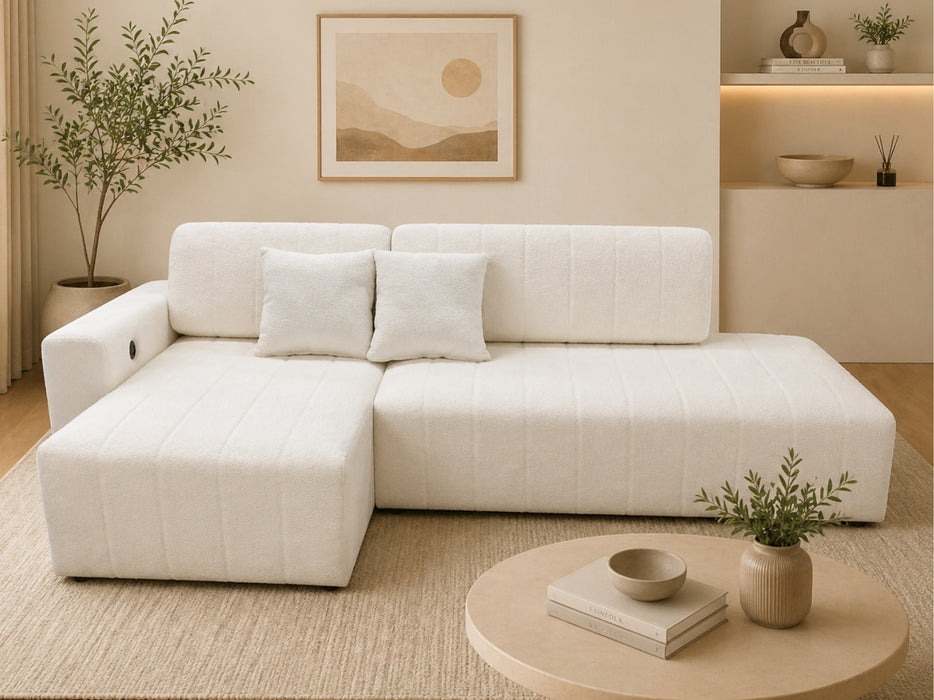 Jessica Fabric Sectional Sofa with Chaise