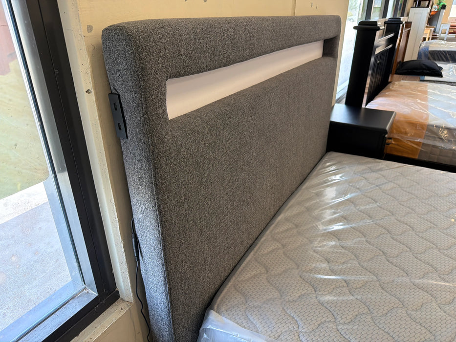 Lumi Fabric Bed with LED & USB Port