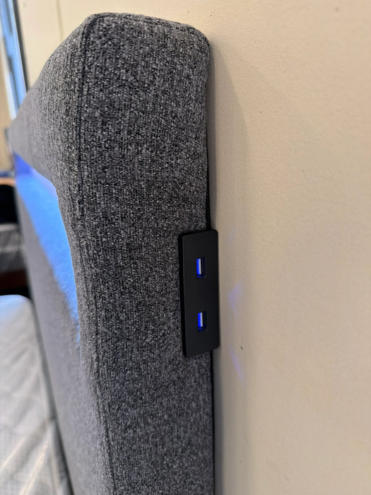 Lumi Fabric Bed with LED & USB Port