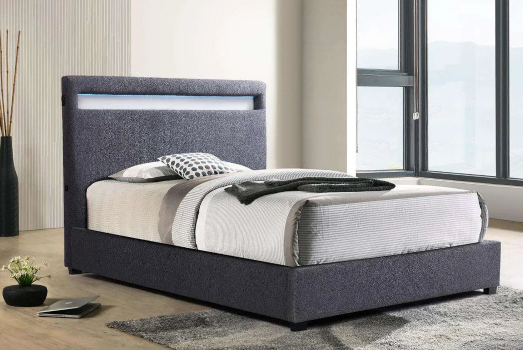 Lumi Fabric Bed with LED & USB Port