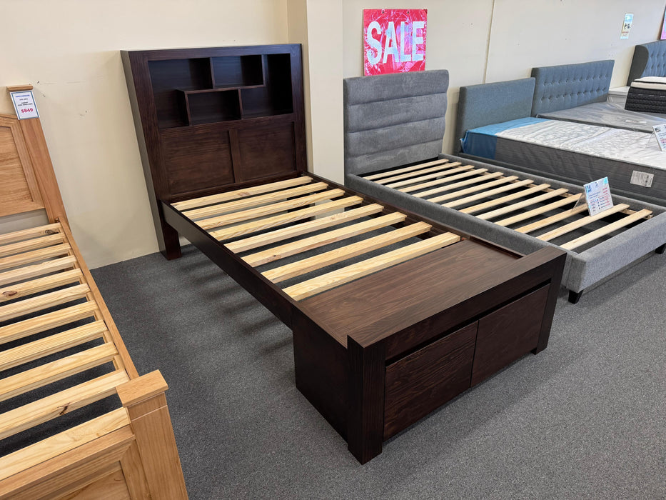 Malaga King Single Bed with 2 Bedend Drawers