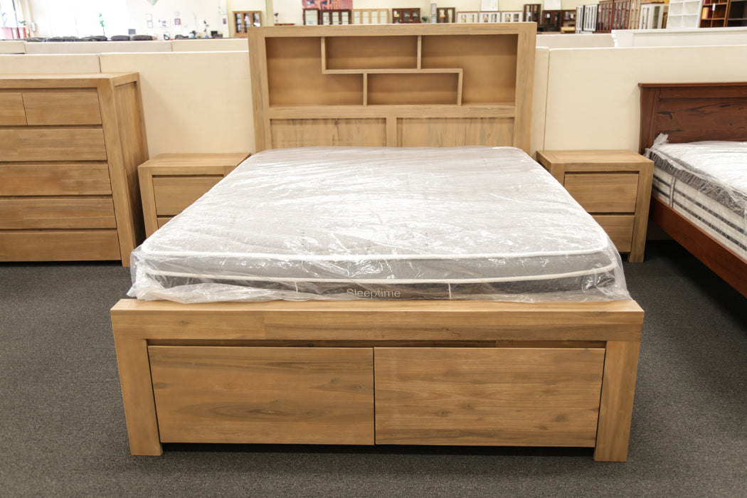 Malaga King Bed With 2 Storage Drawers