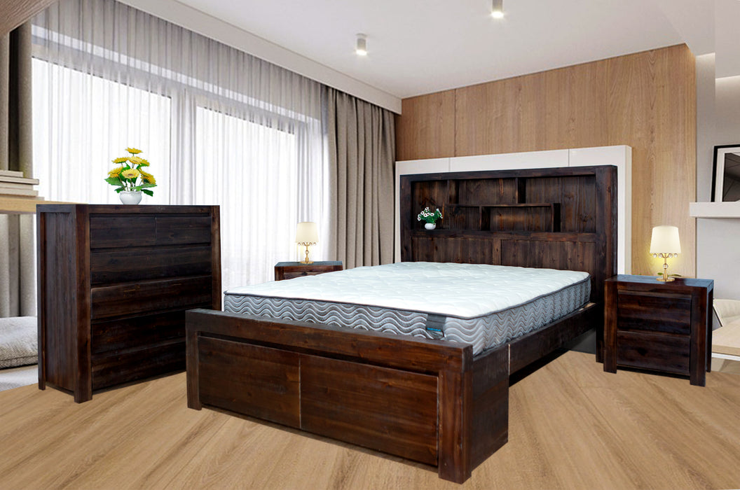Malaga King Bed With 2 Storage Drawers