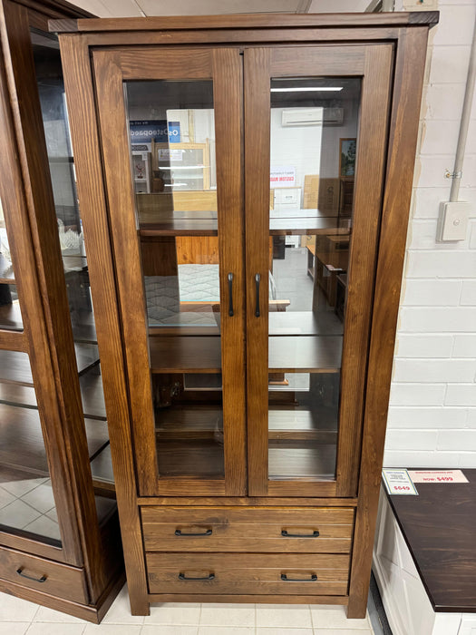 Moon 2Dr/2Drw Display Cabinet (Pine)