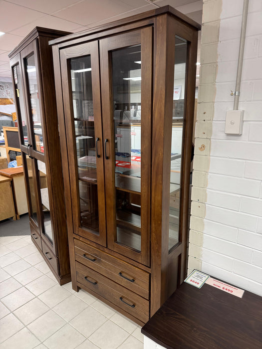 Moon 2Dr/2Drw Display Cabinet (Pine)